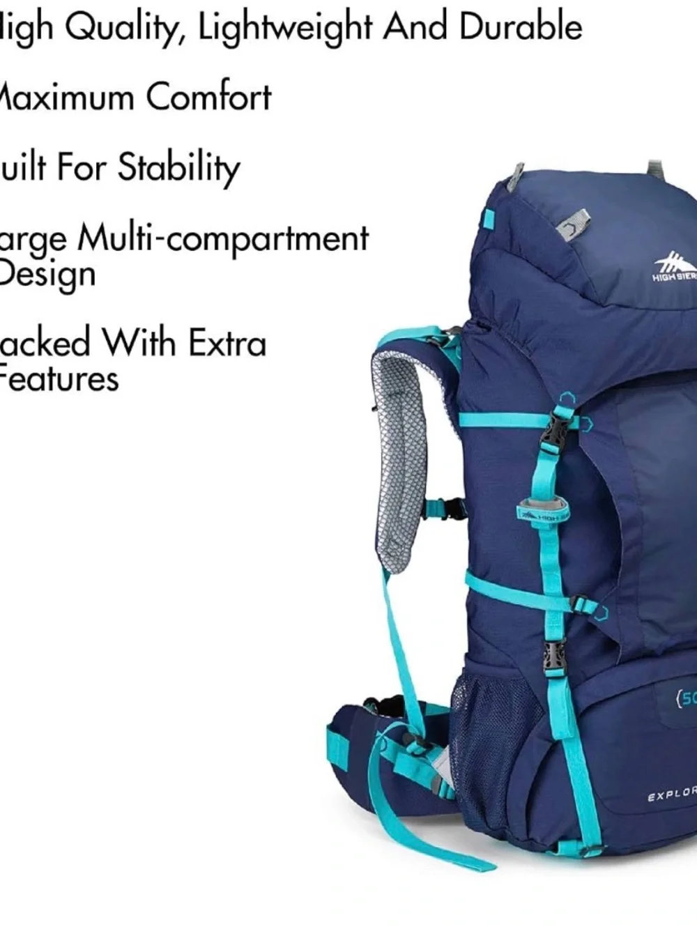 High Sierra True Navy/Tropic Teal Women's Explorer 50L Backpack